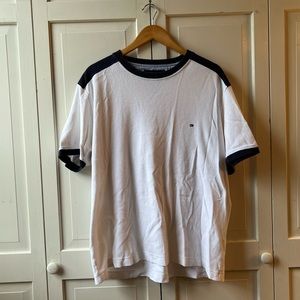 Tommy Hilfiger Tee, Size L, White & Navy, Hardly Worn, Amazing Condition